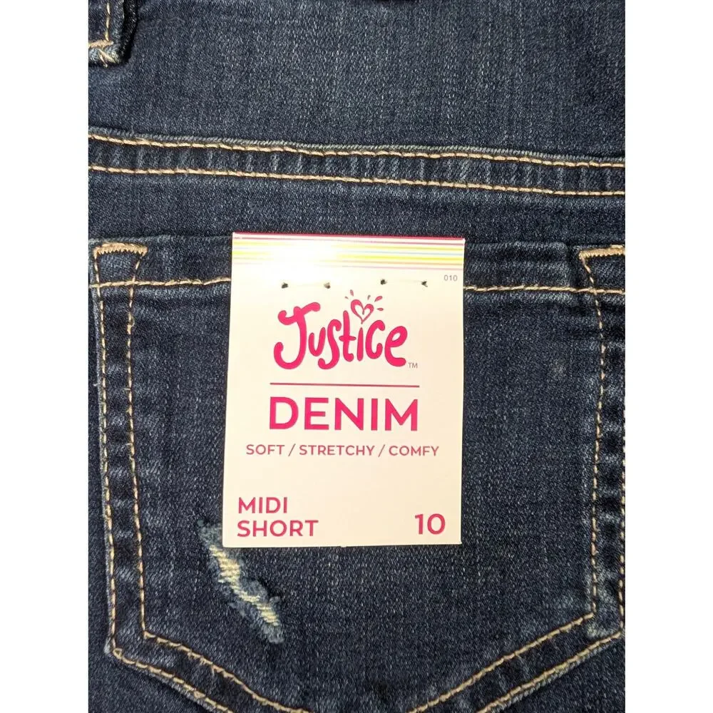Justice Girls 10 Jean Midi Shorts